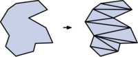 Triangulating a monotone polygon.