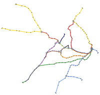 Geographic layout of the Sydney metro system.